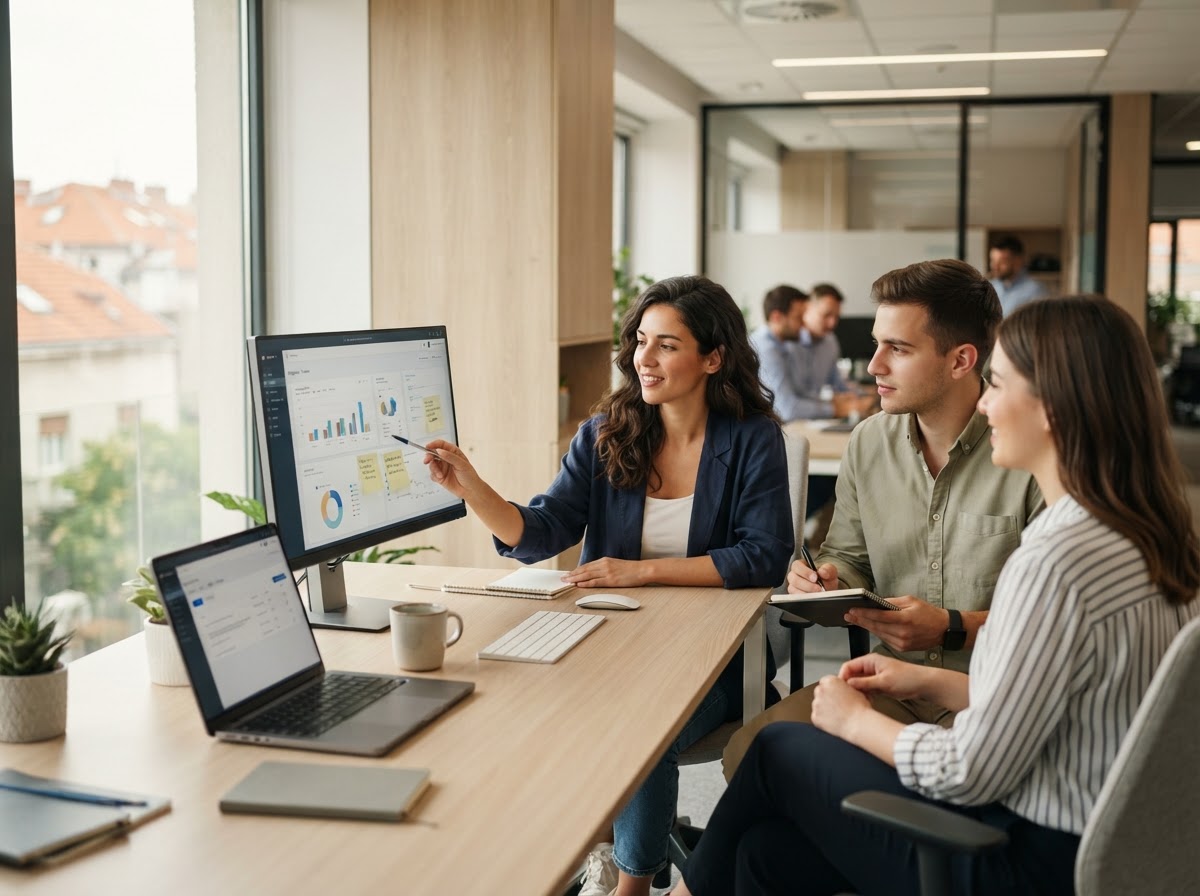 Novoprinos team workspace representing the analytical approach behind the platform