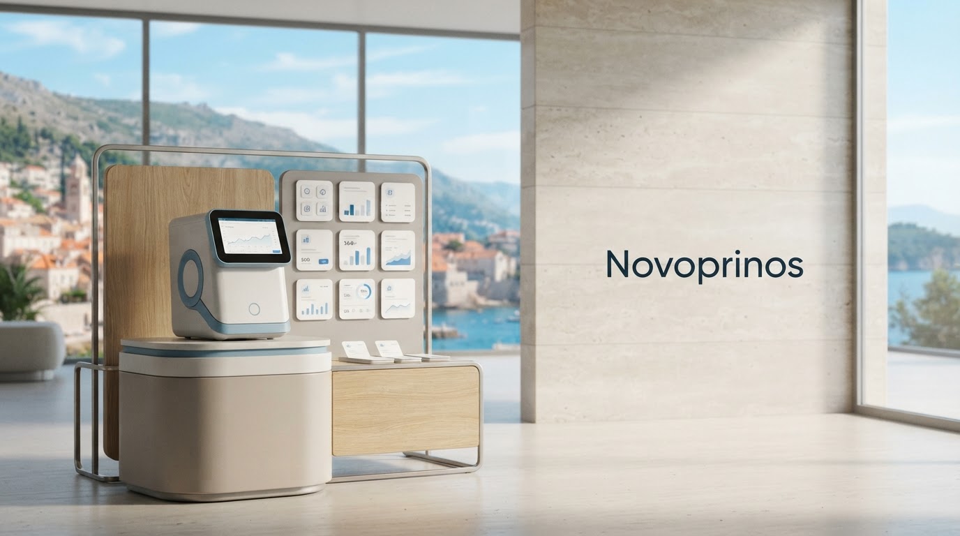 Novoprinos dashboard visualization representing real-time data synthesis for decision optimization